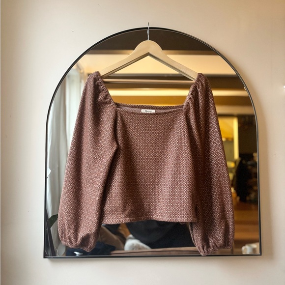 MADEWELL | Jacquard knit square neck puff sleeve | size large - Picture 4 of 5